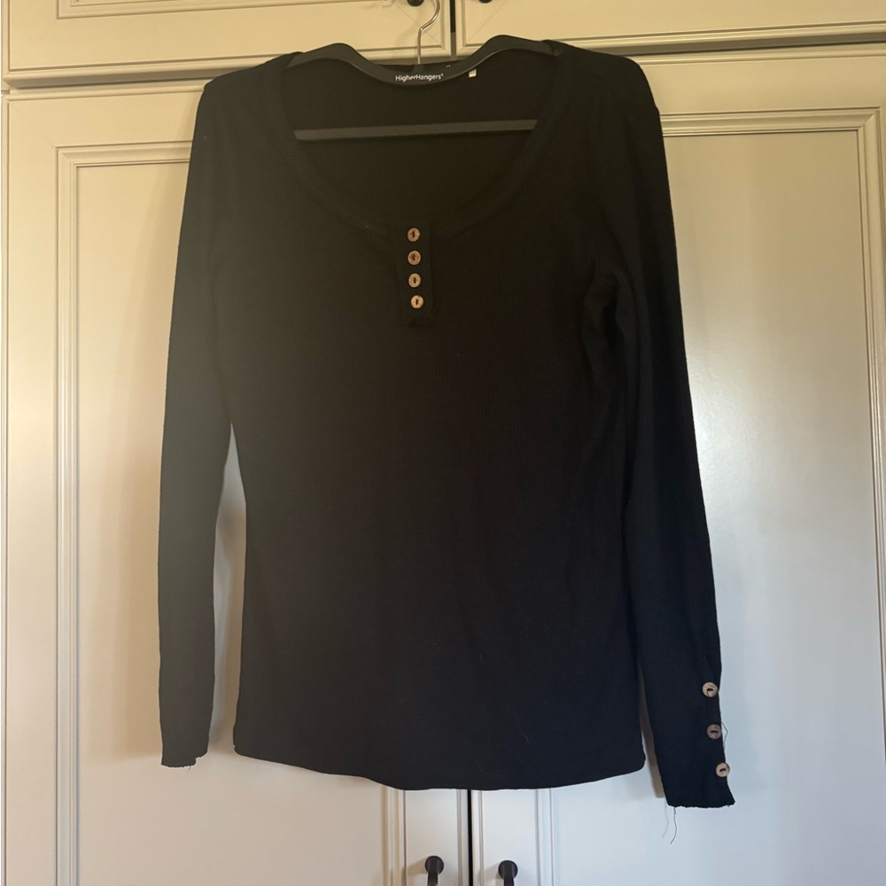 3 Elegant Black, burgundy & brown Long Sleeve Buttoned Top